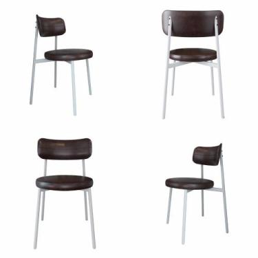 Imagem de Conjunto 4 Cadeiras de Jantar Kyta Revestimento Sintético Est.Branca -