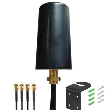 Imagem de SignalPlus Antena omnidirecional de baixo perfil 5g 4G LTE 4x4 mimo para modem MIMO 4x4, para gabinete, máquinas de venda, coaxial de 3 m com SMA macho, 600-6000MHz, montagem de parafuso, suporte L