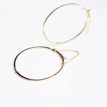 Imagem de Bracelete Feminino Aro Dourado Com Trava e Pega Ladrão - DRoss