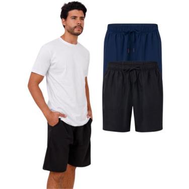 Imagem de Kit Com 2 Bermudas Esportivas Tactel Masculina - Colorido - Ast Store,