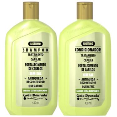 Imagem de Kit Gota Dourada Shampoo e Condicionador AntiquedaFortalecedor 430ml