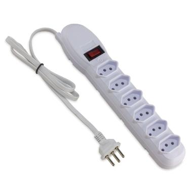 Imagem de Filtro De Linha 6 Tomadas Incorporadas Bivolt Branco - 60600001 - Forceline