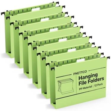 Imagem de Pastas de arquivo suspensas de plástico com capacidade extra, pacote com 12 pastas suspensas reforçadas, expansão de 5 cm, pastas de armário de arquivo, tamanho carta para arquivos em massa/gráficos