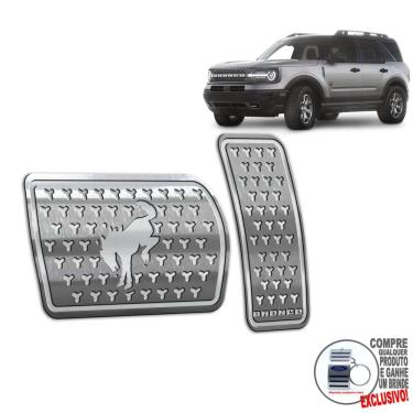 Imagem de Pedaleira Automático Aço Inox Ford Bronco Sport Prata