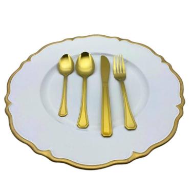 Imagem de Conjunto De Natal Faqueiro Versace E Sousplat Dourado Fineza