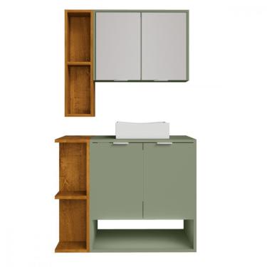 Imagem de Gabinete Espelheira Com Cuba Ibiza Pistache Naturale Bechara