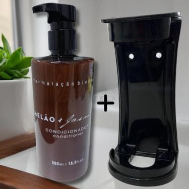 Imagem de Kit Dispenser Condicionador Luxo 500ml Melão e Jasmim com Suporte Pret