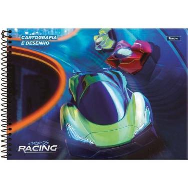 Imagem de Caderno Cartografia Capa Dura Foroni Cross Racing 80 Folhas - Embalage