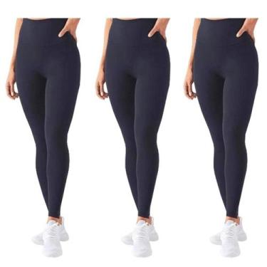Imagem de Kit 3 Calça Legging Feminina Moda Fitness Treino Slim Corrida Yoga Gin