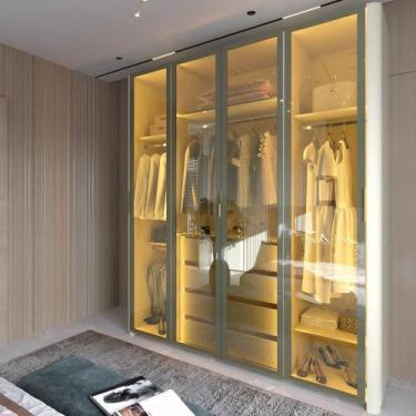 Imagem de Guarda Roupa Reflecta 4 Portas LED Innova Off White - Gelius - Gelius 