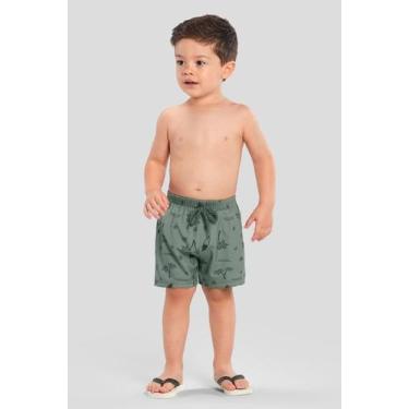 Imagem de Bermuda infantil menino em microfibra Brandili Hora do Mergulho, Verde