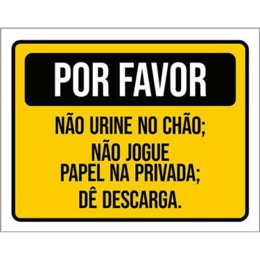 Imagem de Kit 3 Placas Por Favor Não Urine Chão Jogue Papel
