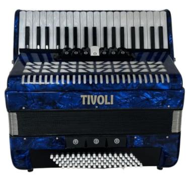 Imagem de Acordeon 37 Teclas 80 Baixos 3 Vozes Azul Metálico – Tivoli – Com Correias e Maleta – Som Profissional