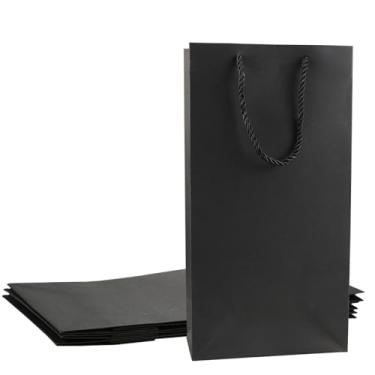 Imagem de Prembag Sacos de vinho pretos para garrafa de vinho dupla, sacos duplos de presente de vinho, 17,78 cm x 8,9 cm x 35,1 cm, sacos de garrafa de vinho de uísque/licor para presentes, 2 sacos de vinho