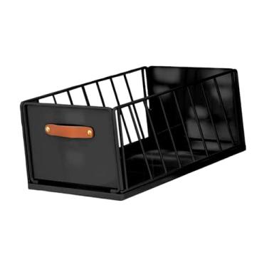 Imagem de Generic Organizador de armário deslizante com gaveta deslizante multiuso com alça, prateleira de despensa para armário de, sala de estar, Preto 25cm