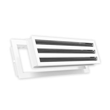 Imagem de Grade AC de design moderno 20x6 - alumínio branco - saída de ar - difusor de slot linear - grade de registro para aquecimento e resfriamento - compatível com registros de teto, parede ou piso