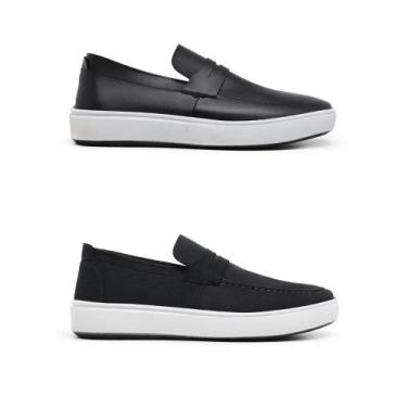 Imagem de Kit 2 Sapato Social Masculino Loafer Mocassim Oxford Tendencia Casual 