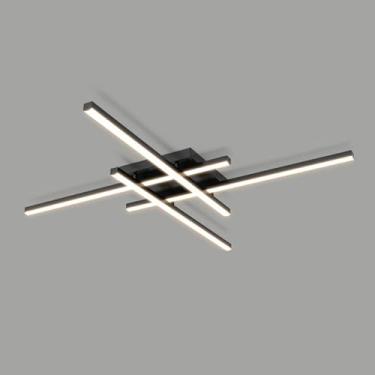 Imagem de Luminária de teto linear LED moderna Sputnik, lustre de tira longa, semi-embutido, luminária de teto, lustres minimalistas para sala de jantar, quarto, cozinha e escritório