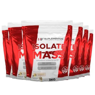 Imagem de 6x HIPERCALORICO ISOLATE MASS 3KG BAUNILHA HF SUPLEMENTOS