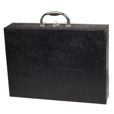 Imagem de Porta Joias Grande Em Maleta Dupla - Organizador Com VáRias Bandejas Para Bijuterias, Ideal Para Viagem - Caixa Grande Para Guardar Toda Sua ColeçãO(Preto c/Cinza)