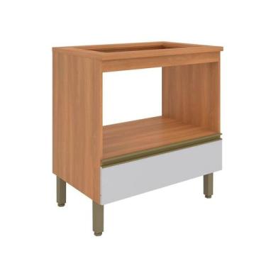 Imagem de Balcão Armário Cooktop 4 Bocas 1 Gaveta Macadâmia - Telasul