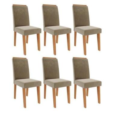 Imagem de Kit 6 Cadeiras para Sala de Jantar Estofadas Tais - Cimol