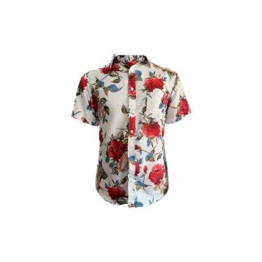 Imagem de Camisas masculinas de manga curta Guayaberas Casual 100% Viscose - Lig