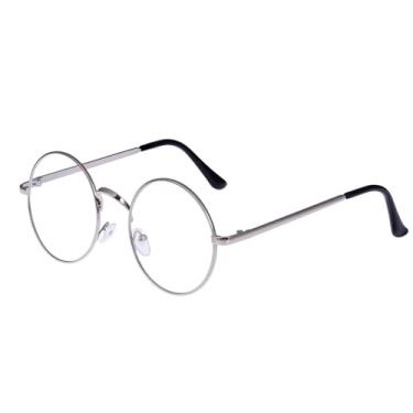 Imagem de LOVEF Óculos vintage com armação de metal grande, grande, lentes transparentes, círculos redondos, 13,7 x 5 cm, Prata, approx 5.4*2inch