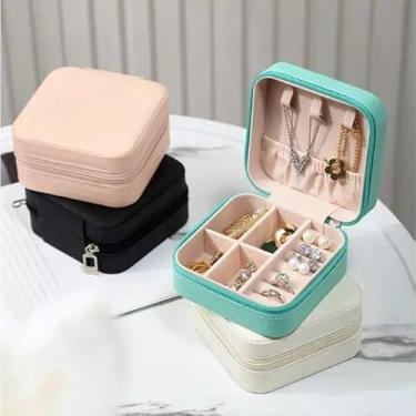 Imagem de Porta-Jóias Portátil Bolsa Compacta para Colares, Brincos e Anéis com Zíper