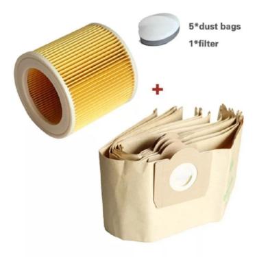 Imagem de Kit de bolsa de filtro de 5 unidades para aspirador Karcher WD3300 M WD3200