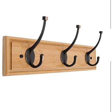 Imagem de Cabideiro de parede personalizado simples gancho de chave de metal para sala de estar gancho criativo multifuncional caixa de armazenamento gancho de parede cabide de parede (natural)