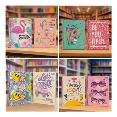 Imagem de Caderno 1 Materia Nova Feminino 96 Folhas Sortidos