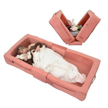 Imagem de Cama de Viaje para Niños Pequeños ENITYA Plegable y Portátil Rosa 18M-