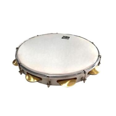 Imagem de Pandeiro phx mad pvc 12  branco 9 af.c/ pele leitosa