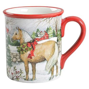 Imagem de Certified International Caneca 22803SET4 Christmas on The Farm 510 g, conjunto de 4 designs sortidos, tamanho único, multicolorido