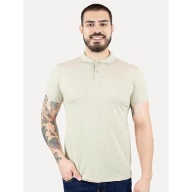 Imagem de Polo Dixen Masculina Piquet Gola Lisa Cáqui Mescla Claro-Masculino