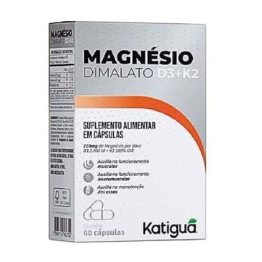 Imagem de Katiguá, Magnésio Dimalato + D3 e K2, Sem sabor, 60 Cápsulas rígidas • 30 doses, Branco
