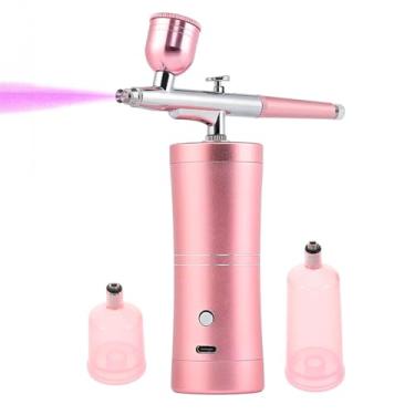Imagem de Aerógrafo Portátil Mini com Compressor Sem Fio para Decoração de Bolos, Pintura Artística (ROSA)
