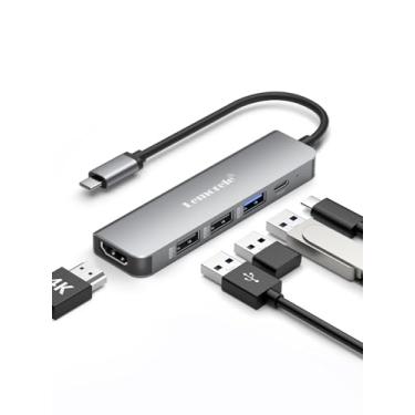 Imagem de Lemorele Hub USB C 5 em 1, HDMI 4K, PD 100W, 3 Portas USB 3.0, Adaptador Multiporta com Carregamento Rápido. Compatível com MacBook Air M1/M2, Galaxy S23, Surface Go, iPad Pro, XPS.