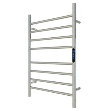 Imagem de KWW Toalheiro aquecido, controle remoto com aplicativo Tuya, aquecedor de toalhas com temporizador, aquecedor de toalha quente montado na parede para banheiro (polido, 7 barras)