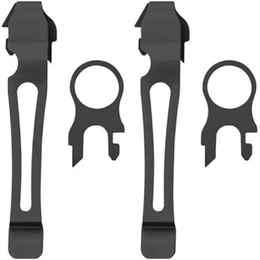 Imagem de Pacote com 2 clipes de bolso de liberação rápida e anel de cordão de substituição para Leatherman Surge, Wave Plus, Charge AL ALX Ti TTi XTi, multiferramentas (preto)