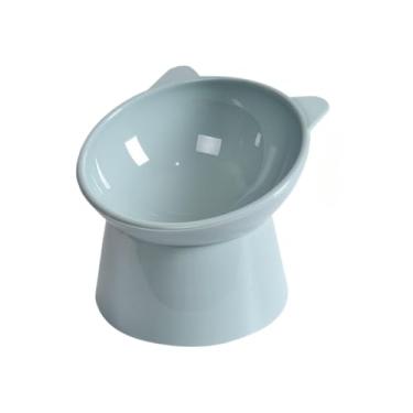 Imagem de Comedouro Gatinho Ergonômico Elevado Postura Correta Cães Gatos 240ml (1,Cinza)