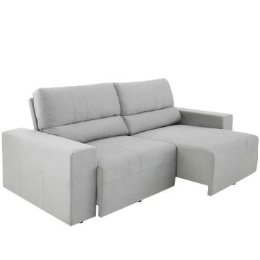 Imagem de Sofá Retrátil e Reclinável 3 Lugares Herval Village Veludo Cinza, 206 cm