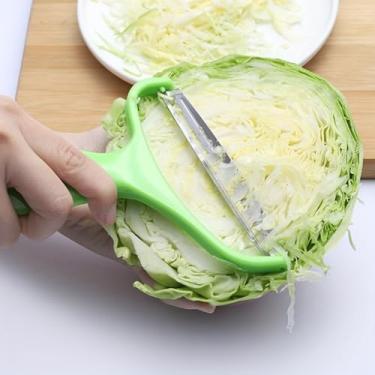 Imagem de Descascador de vegetais de aço inoxidável - Descascador de cozinha multifuncional para frutas e vegetais - perfeito para fazer salada de repolho e ferramenta de trituração (verde)
