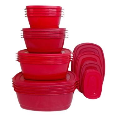 Imagem de Kit Potes Herméticos Para Cozinha 16 Peças Vasilhas Plástico