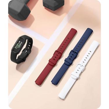 Imagem de Pulseira esportiva de silicone macio compatível com Fitbit Inspire 3 para homens e mulheres