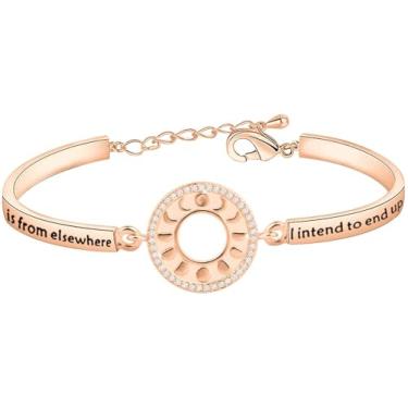 Imagem de Pulseira gráfica crescente presente lua crescente My Soul is From Elsewhere I Intend to End Up There, Medium, Cobre, Sem Pedra Preciosa
