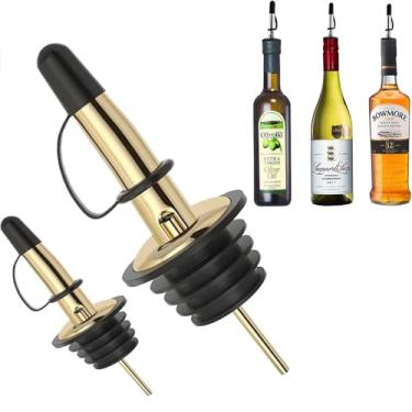 Imagem de Tampa e despejadores de garrafa de controle preciso de xarope de gelo - bicos profissionais para cones de neve e sabores de bebida (pacote com 18), dourado