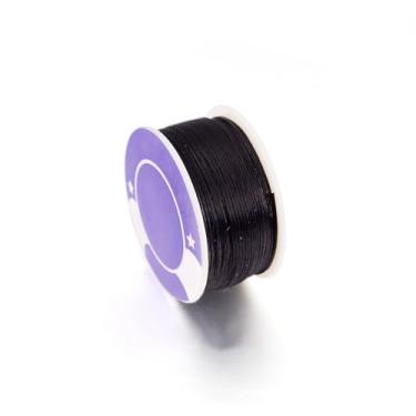 Imagem de 50 jardas/rolo 0,1 mm cordão de contas de nylon preto chinês para nó de corda corda de amizade para artesanato faça você mesmo Kumihimo pulseiras de macramê para fazer suprimentos