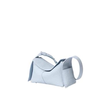 Imagem de Bolsa tiracolo de couro mini Eaves, bolsa quadrada pequena retrô para mulheres, bolsa de ombro diária de couro genuíno macio, Bolsa Eave (Water Mist Blue)